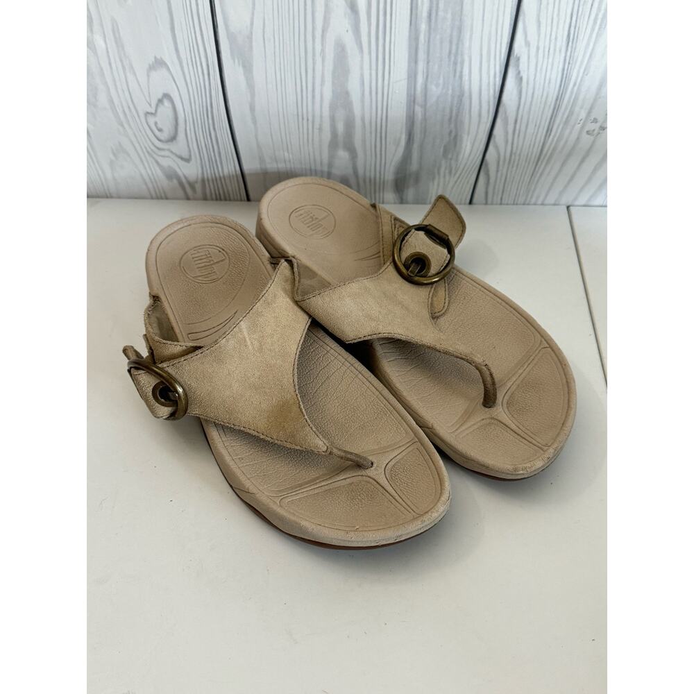 Fitflop Womens 9 Eu 41 The Skinny Thong Sandals Tan Platform Slip On (READ)